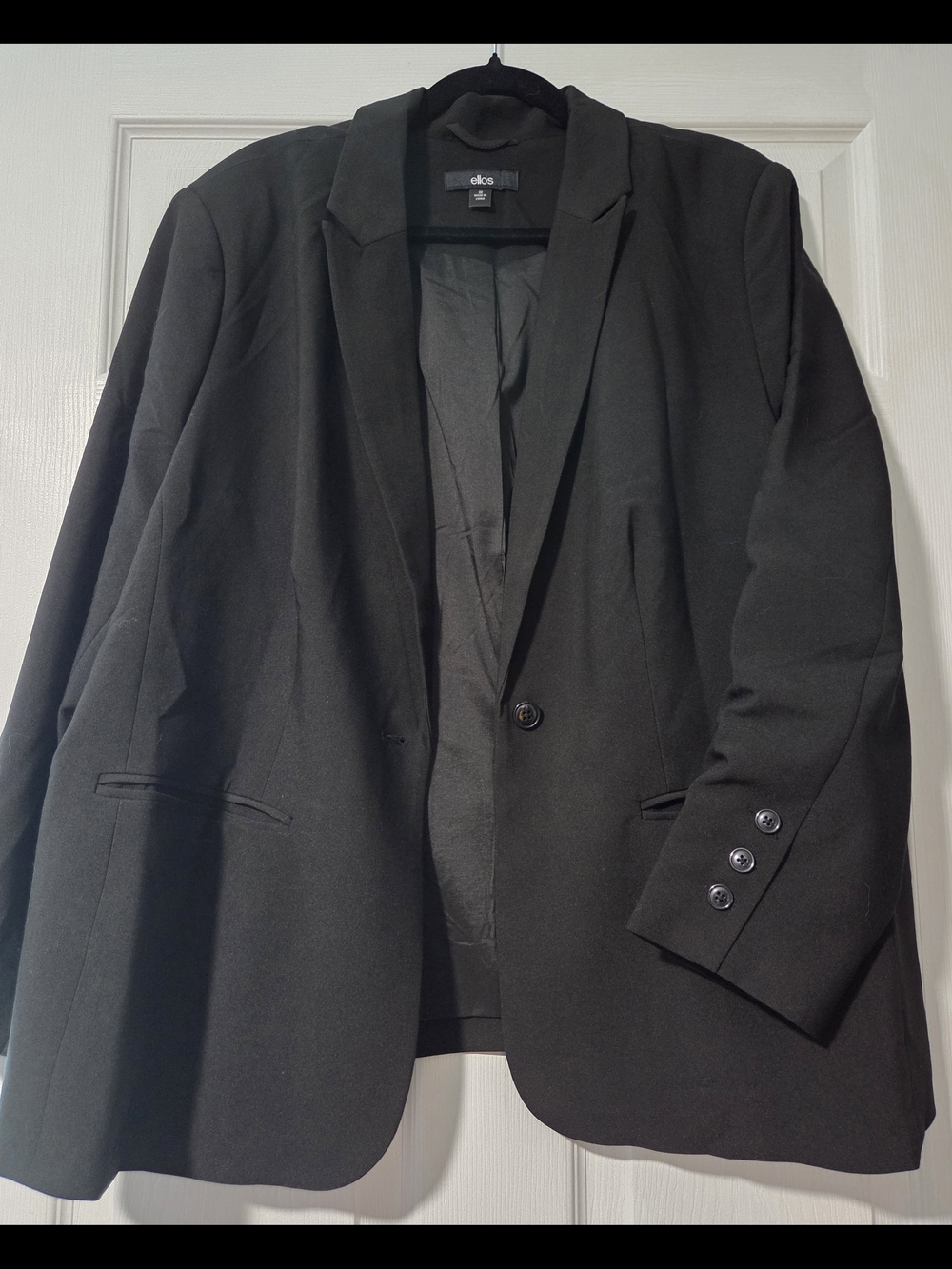 ellos Black Single-Button Notch-Lapel Blazer